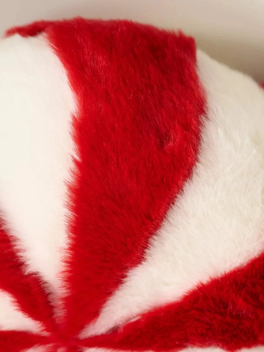 Anthropologie Peppermint Faux Fur Pillow, Red - Picture 2 of 3